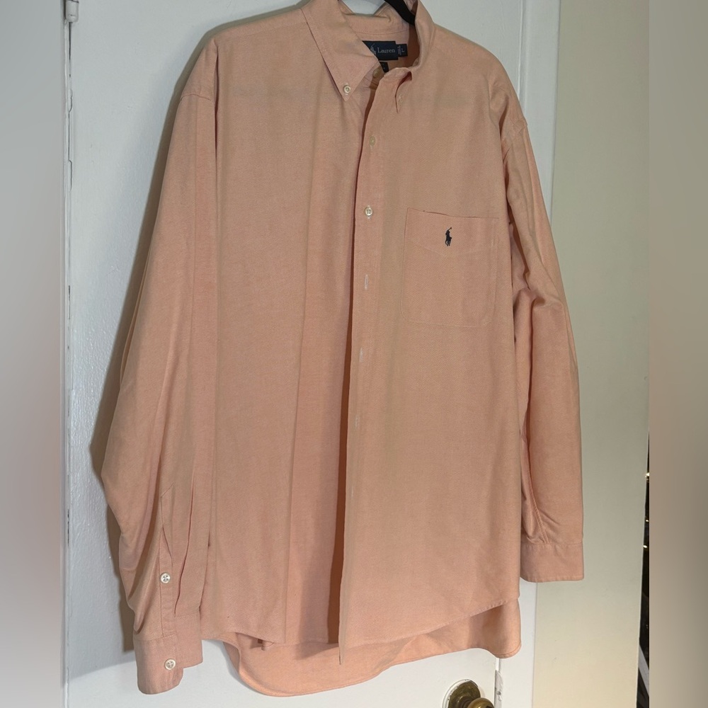 Ralph Lauren Big Shirt, 100% Cotton. Button Down Front, Collars and Cuffs.  SZ L